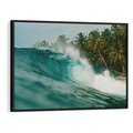 Obraz w ramie 100x70 - Rajskie Wybrzeże - fotografia, duża fala - rama czarna