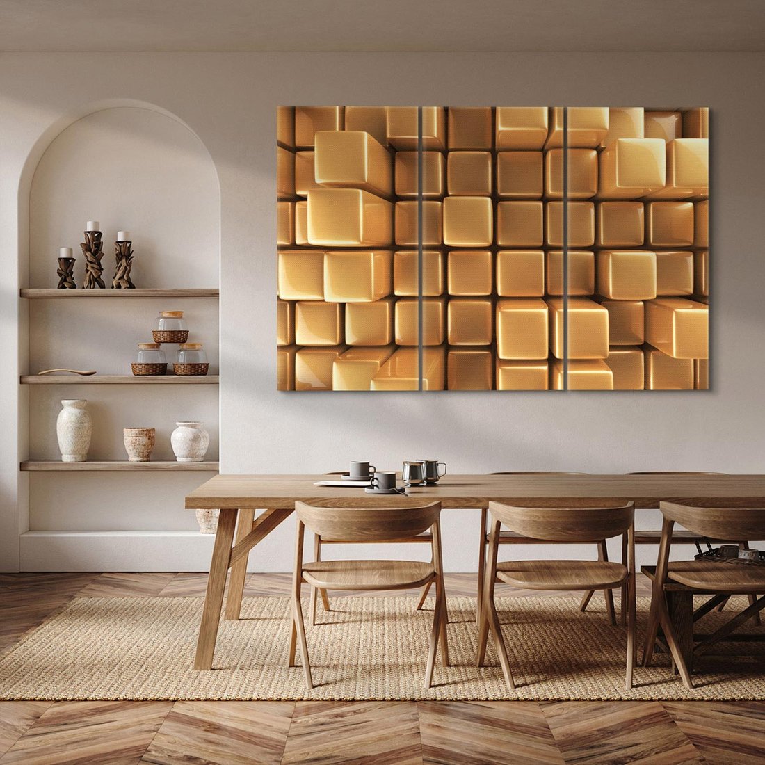 Obraz na płótnie 120x80 - Błyszcząca Elegancja - złoto, 3d