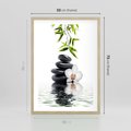 Plakat w ramie 50x70 - Orchidea w Spa - spa, orchidea - rama drewno