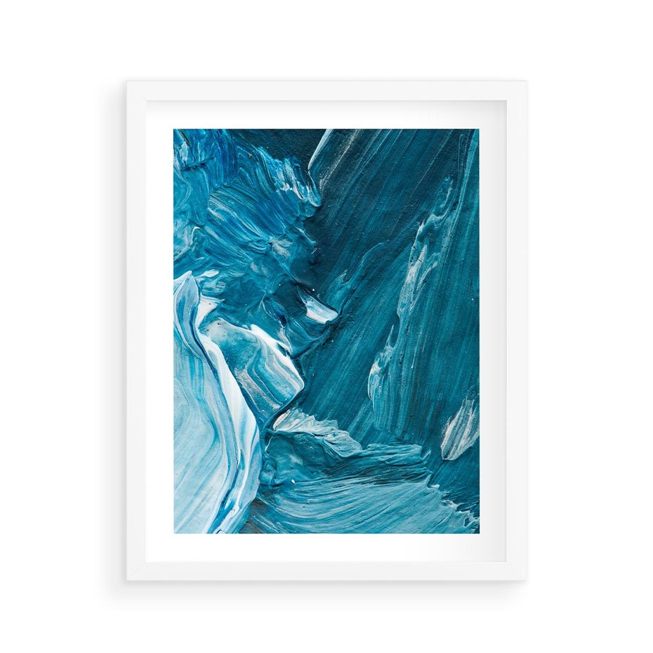 Plakat w ramie 40x50 - Wyrazista abstrakcja w akwareli - abstrakcja, akwarela - rama biała