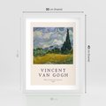 Plakat w ramie 30x40 - Pole z Cyprysami - reprodukcja obrazu, van gogh - rama biała
