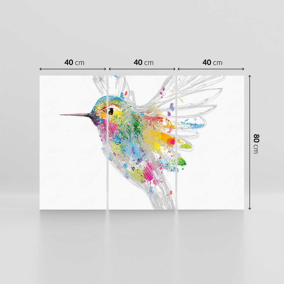 Obraz na płótnie 120x80 - Koliber w akwareli - akwarela, koliber