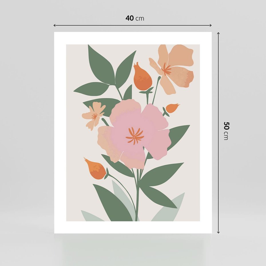 Plakat bez ramy 40x50 - Kwiatowe Nastroje - kwiat, sztuka nowoczesna