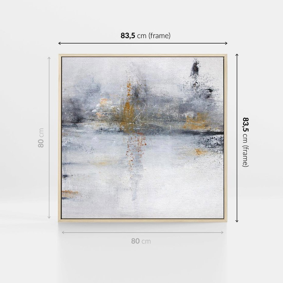 Obraz w ramie 80x80 - Kontrastujące Chaosy - abstrakcja, kontrast - rama drewno