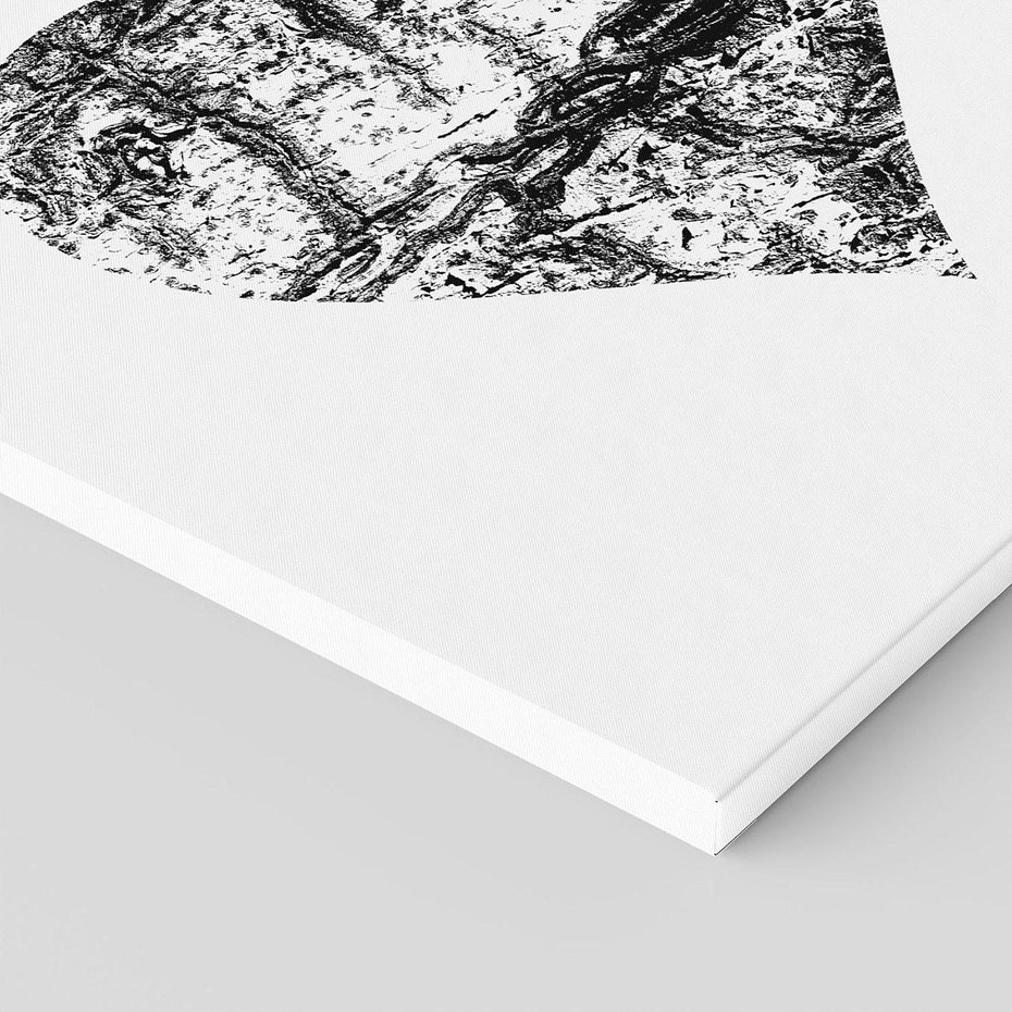 Obraz na płótnie 40x40 - Drzewo Serca - czarne serce, tekstura jak kora drzewa