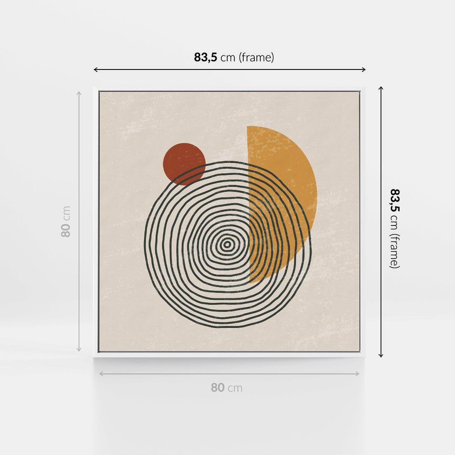 Obraz w ramie 80x80 - Odbicia Wyobraźni - nowoczesna sztuka, minimalizm - rama biała