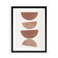 Plakat w ramie 50x70 - Abstrakcyjne Widzenia - abstrakcyjne geometryczne kształty, odcienie brązu i beżu - rama czarna