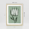 Plakat w ramie 30x40 - Objęcia Zieleni - zielona abstrakcja, zgaszona zieleń - rama drewno