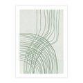 Plakat bez ramy 40x50 - Migotliwa Spokojna Zieleń - zielony plakat, abstrakcyjne splątane linie