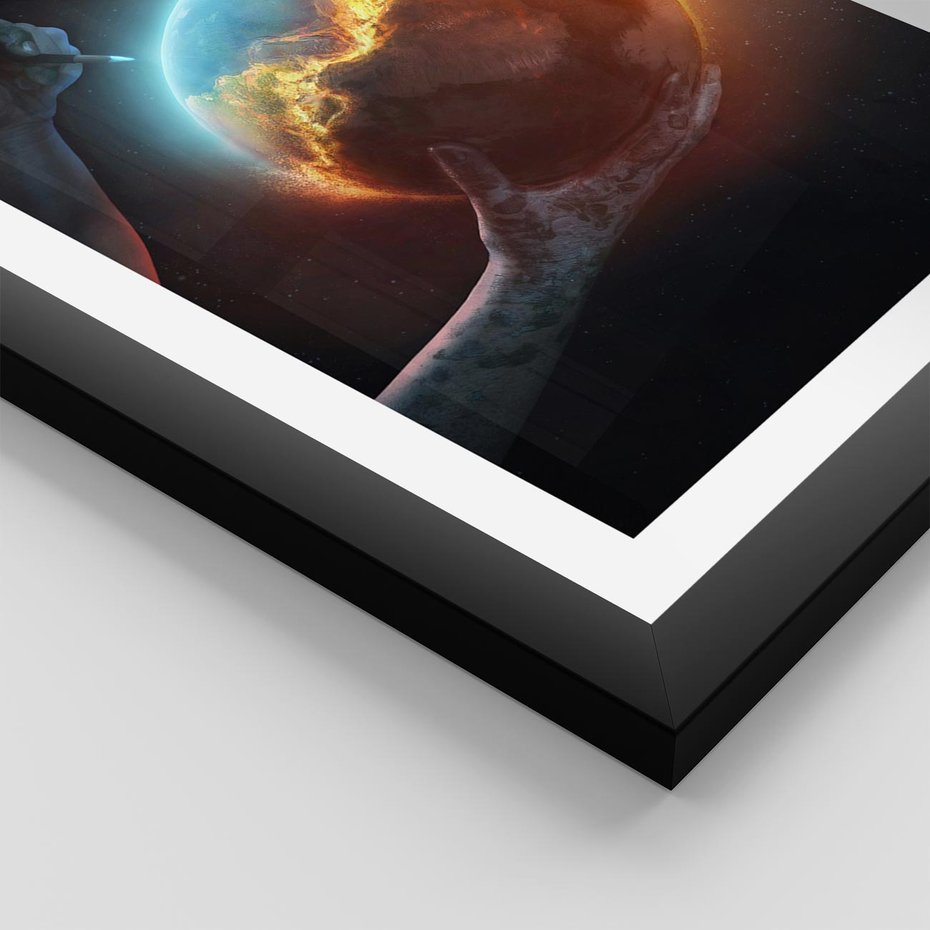 Plakat w ramie 40x50 - Nieznane przestrzenie - planeta, kosmos - rama czarna