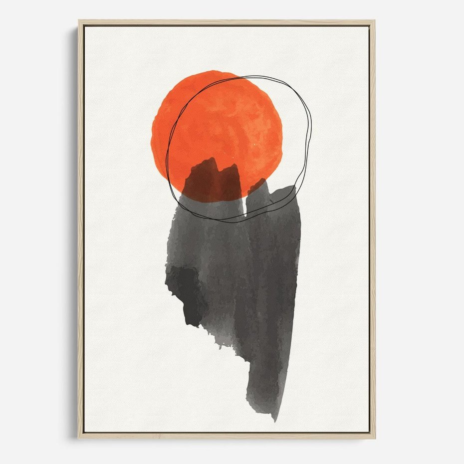 Obraz w ramie 50x70 - Księga Form - abstrakcyjne nieregularne plamy, czarny - rama drewno