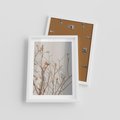 Plakat w ramie 30x40 - Boho gałązki suche - gałązki, suche - rama biała