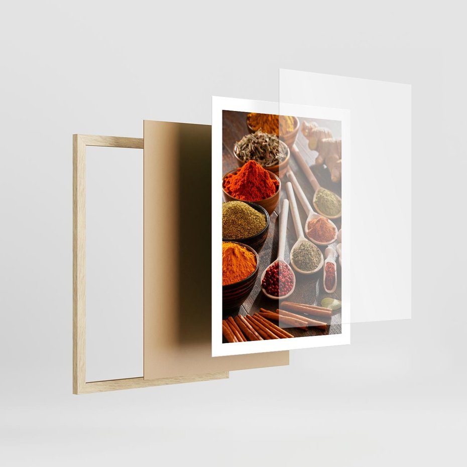 Plakat w ramie 50x70 - Smakowite Aromaty - przyprawy, kuchnia - rama drewno