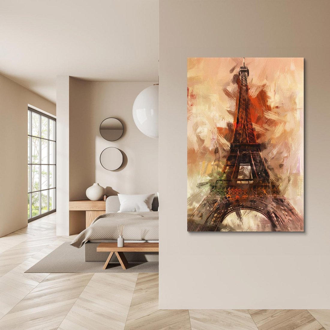 Obraz na płótnie 50x70 - Abstrakcyjna Eiffla - miasto w nowej formie - Eiffla, abstrakcja