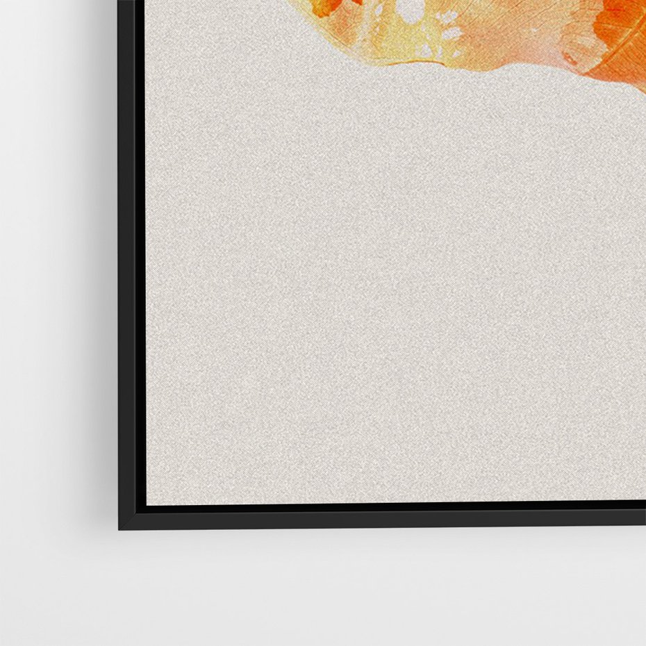 Obraz w ramie 70x100 - Energetyczne Indygo - retro, tropikalne liście - rama czarna