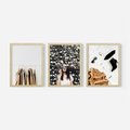 Zestaw obrazy w ramie 50x70 galeria - Moda, fashion, brąz, boho - rama drewno