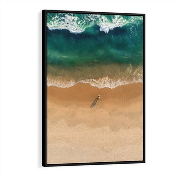 Obraz w ramie 70x100 - Oaza Relaksu - plaża, morze - rama czarna
