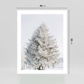 Plakat bez ramy 40x50 - Zimowa Poezja w Ośnieżonym Drzewie - ośnieżone drzewo, zima