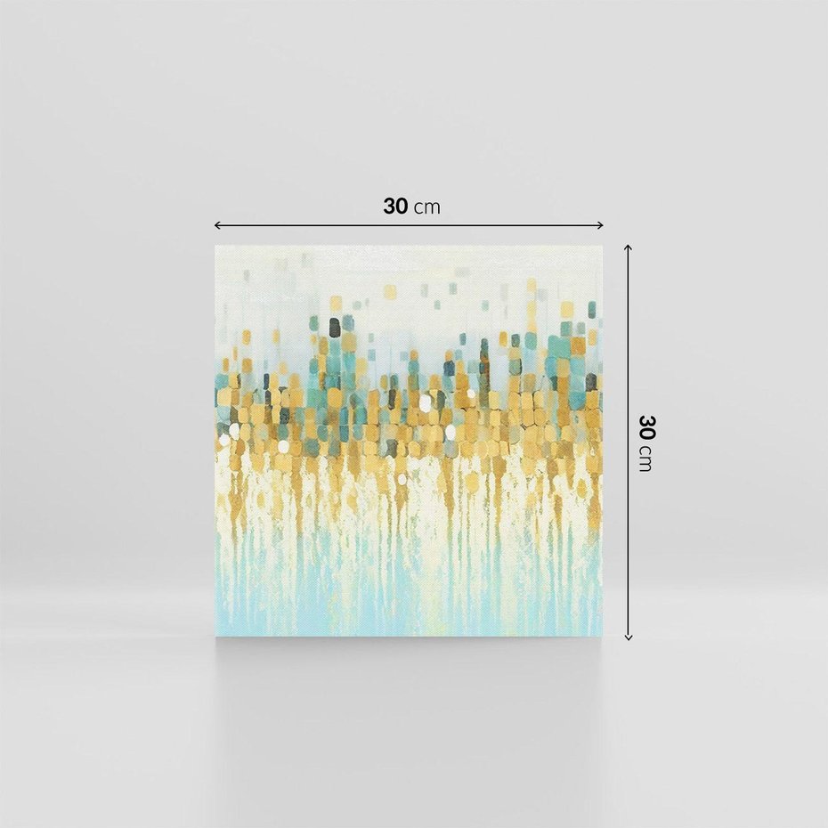 Obraz na płótnie 30x30 - Turkusowa Harmonia - abstrakcja, geometryczne plamki