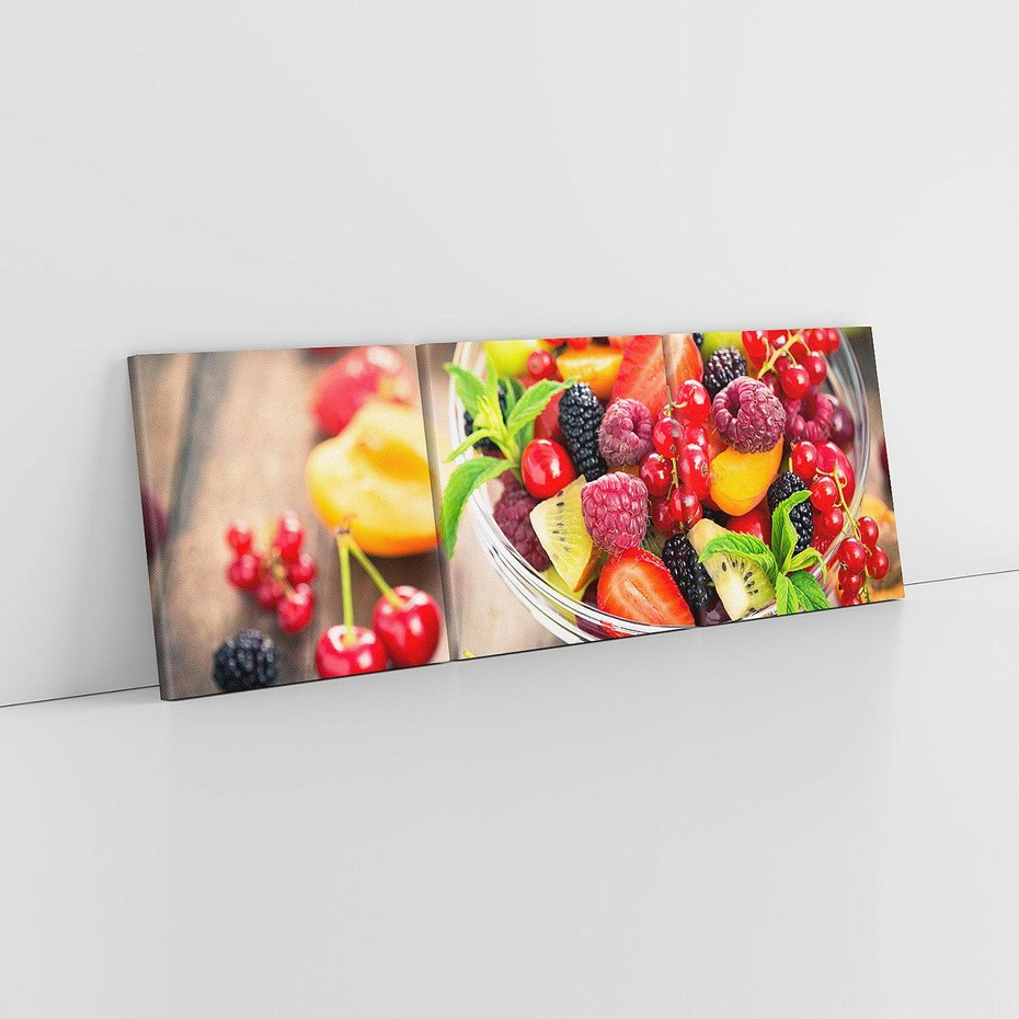 Obraz na płótnie 90x30 - Kulinarne rozkosze - miska, owoce