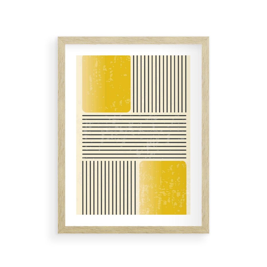 Plakat w ramie 30x40 - Geometria w Ruchu - geometria, proste linie - rama drewno