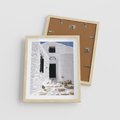 Plakat w ramie 40x50 - Santorini - Grecja błękitem malowana - Santorini, Grecja - rama drewno
