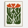 Obraz w ramie 50x70 - Minimalistyczny Urok Kwiatu - kwiat, sztuka nowoczesna - rama drewno