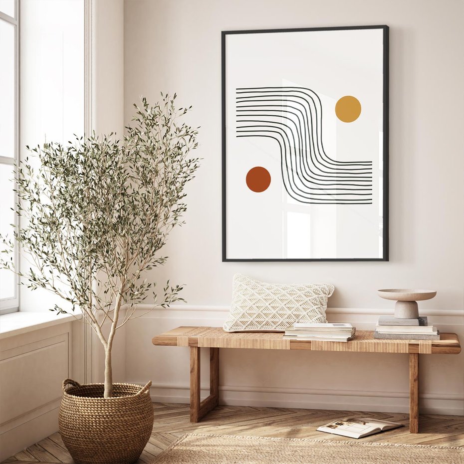 Plakat bez ramy 50x70 - Kontury Harmonii - nieregularne linie, koła