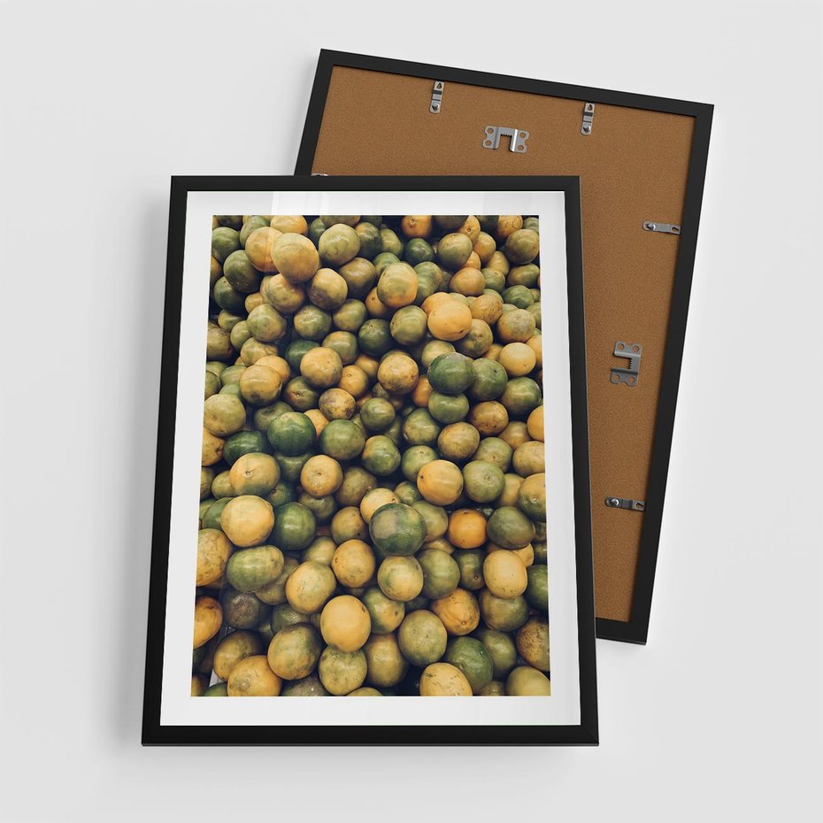 Plakat w ramie 50x70 - Świeżość Cytrusów - cytryny, limonki - rama czarna