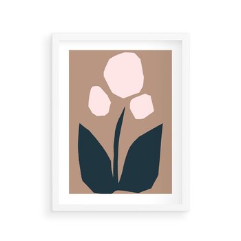 Plakat w ramie 50x70 - Refleksje Boho Przyrody - abstrakcyjny obraz, plakat - rama biała