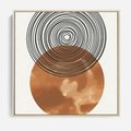 Obraz w ramie 50x50 - Taniec Okręgów - boho obraz, geometria - rama drewno