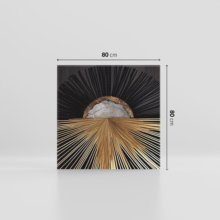 Obraz na płótnie 80x80 - Metaliczne Boho Abstrakcje - boho, słońce