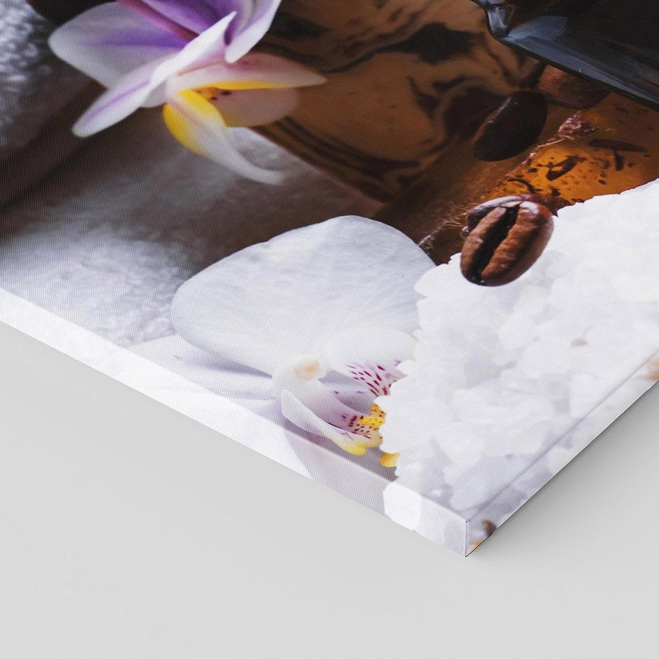 Obraz na płótnie 120x60 - Kawa i kwiaty w SPA - kawa, kwiat