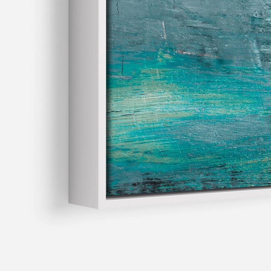 Obraz w ramie 80x120 - Odbicie utraconych barw - abstrakcja, niepokój - rama biała