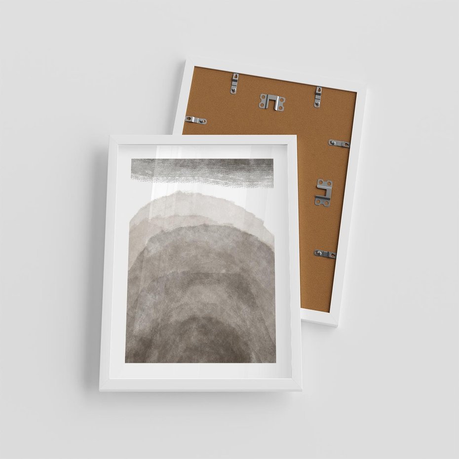 Plakat w ramie 30x40 - Przenikające Kształty - rozmyte cienie, abstrakcja - rama biała