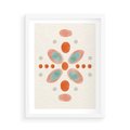 Plakat w ramie 50x70 - Symfonia Natury - abstrakcyjne plamy w odcieniach pomarańczowym, kropki plamki - rama biała