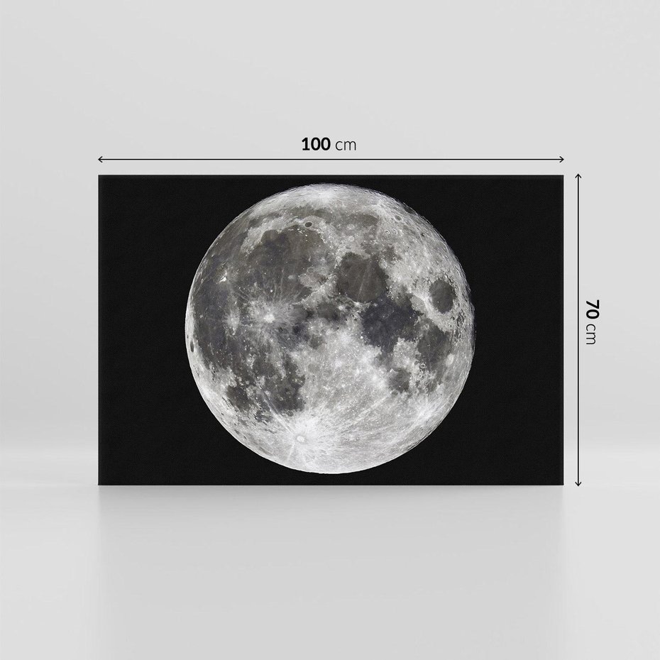 Obraz na płótnie 100x70 - Księżycowa Aura - zdjęcie, ogromny księżyc na czarnym tle