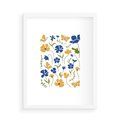 Plakat w ramie 50x70 - Odgłosy Wizji - kwiaty, sztuka nowoczesna - rama biała
