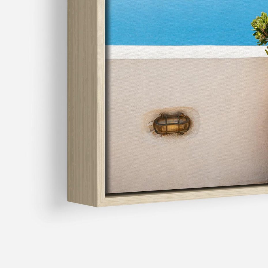 Obraz w ramie 80x80 - Santorini - oaza greckiej wyspy - Santorini, grecka - rama drewno