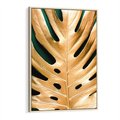 Obraz w ramie 80x120 - Piękno i Styl - złote, liście - rama drewno