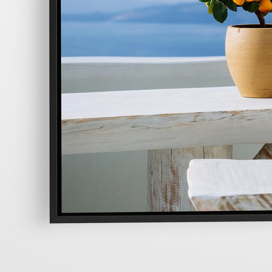 Obraz w ramie 50x50 - Uroki Santorini - Santorini, Grecja - rama czarna