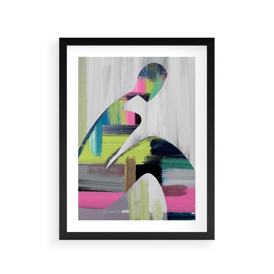 Plakat w ramie 30x40 - Impulsy Marzeń - abstrakcyjna sztuka, nowoczesny obraz - rama czarna