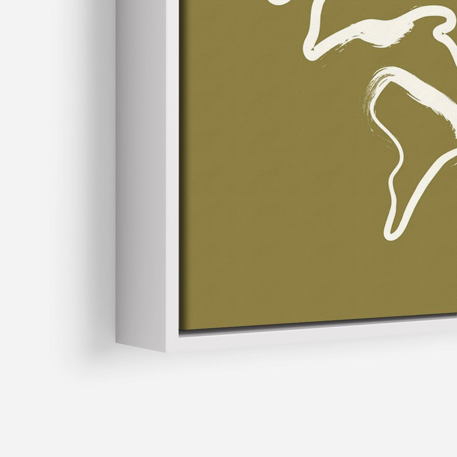 Obraz w ramie 70x100 - Przenikające Barwy - abstrakcyjna roślina, kwiaty - rama biała