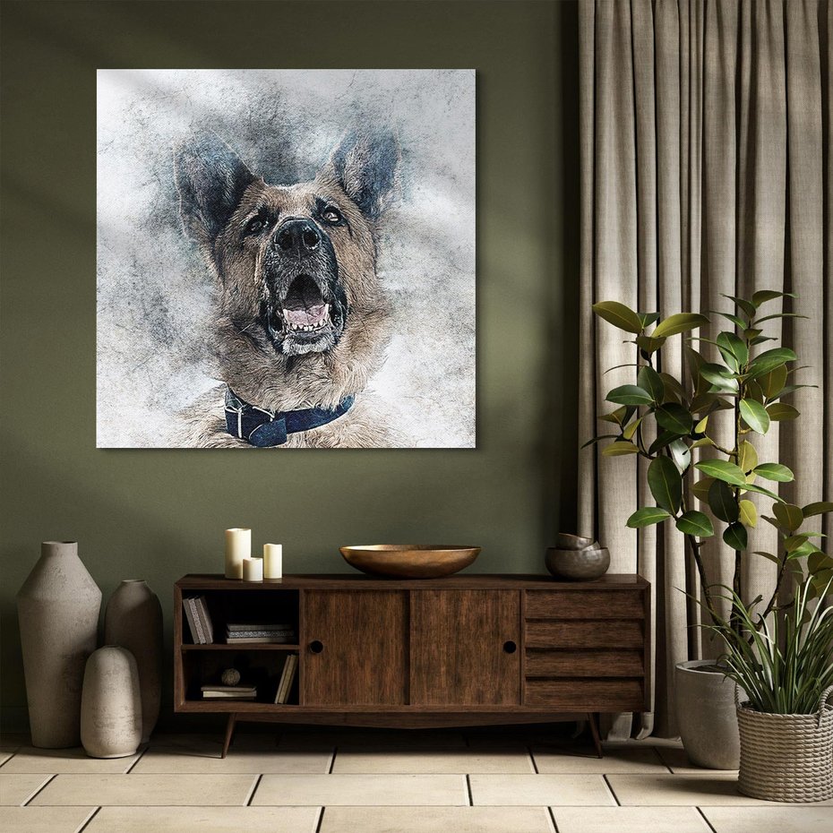 Obraz na płótnie 40x40 - Pies - wierny towarzysz - pies, sztuka