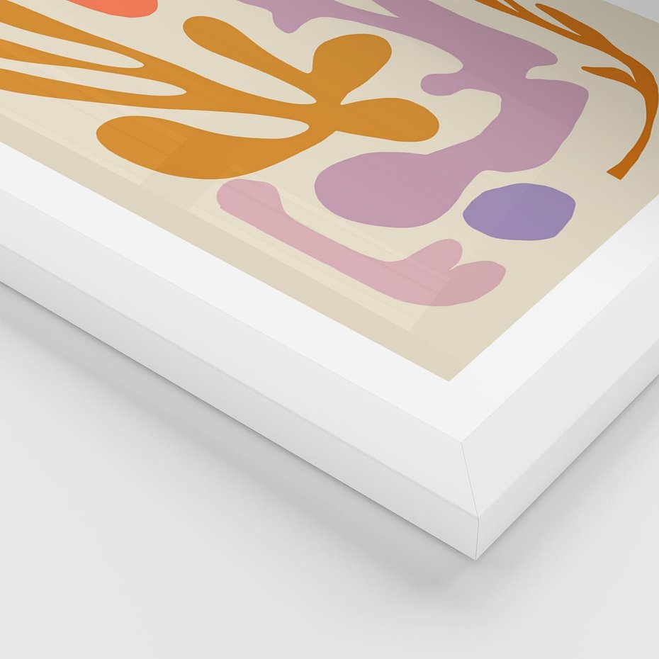 Plakat w ramie 30x40 - Ekspresjonistyczne Impulsy - abstrakcyjny obraz, pastelowe kolory - rama biała