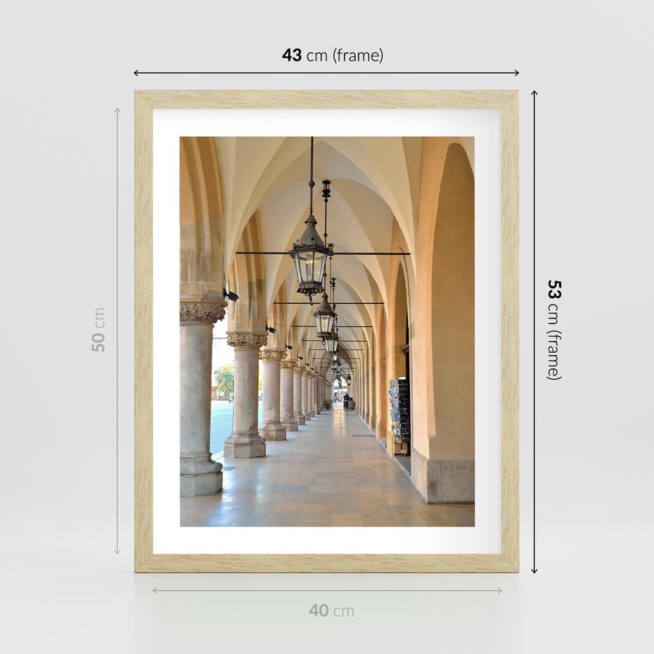 Plakat w ramie 40x50 - Uliczka w perspektywie czasu - uliczka, perspektywa - rama drewno