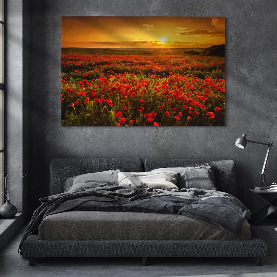 Obraz na płótnie 70x50 - Makowe uczucia - maki, kwiaty