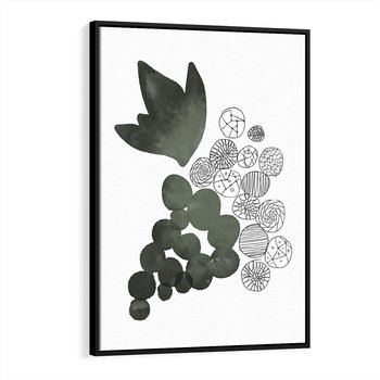 Obraz w ramie 50x70 - Grono Abstrakcji - minimalistyczny plakat, winogrona - rama czarna