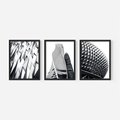 Zestaw obrazy w ramie 50x70 galeria - Nowoczesna, architektura, black, white - rama czarna