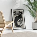 Plakat w ramie 50x70 - Konturujące Struktury - skandynawska sztuka, królik - rama czarna